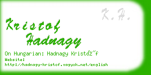 kristof hadnagy business card